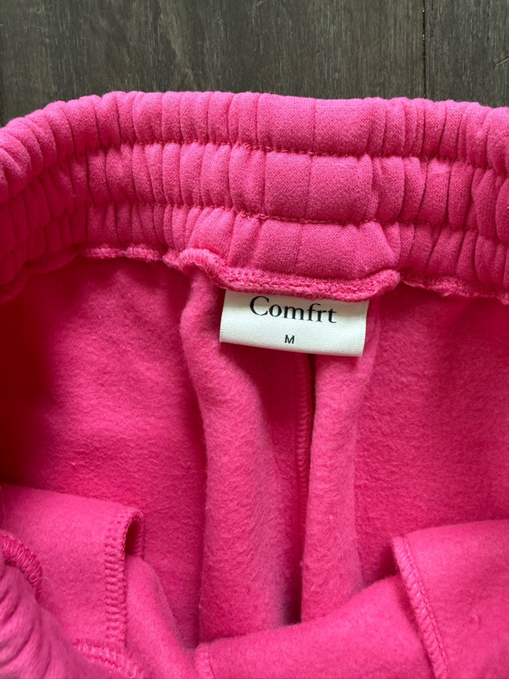 Comfrt Airplane Mode Travel Sweatpants Jogger w Pockets Wlastic Waist Hot Pink M - Picture 6 of 12